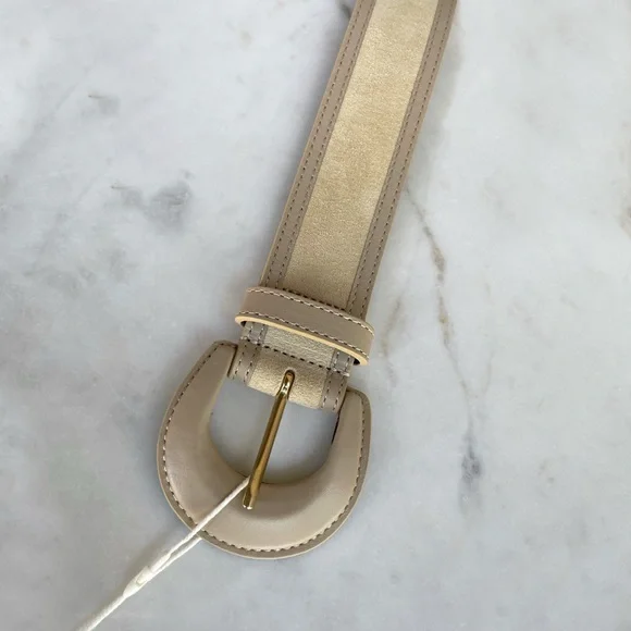 SEZANE NWT Sand Beige Suede Italian Leather Belt Neutral  display picture 1